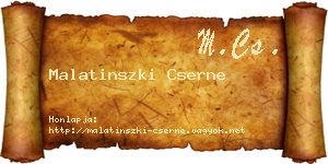 Malatinszki Cserne névjegykártya